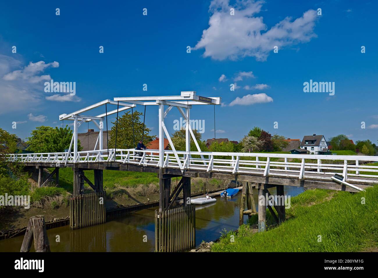 Hogendiekbrück A Steinkirchen, Altes Land, Landkreis Stade, Bassa Sassonia, Germania, Foto Stock