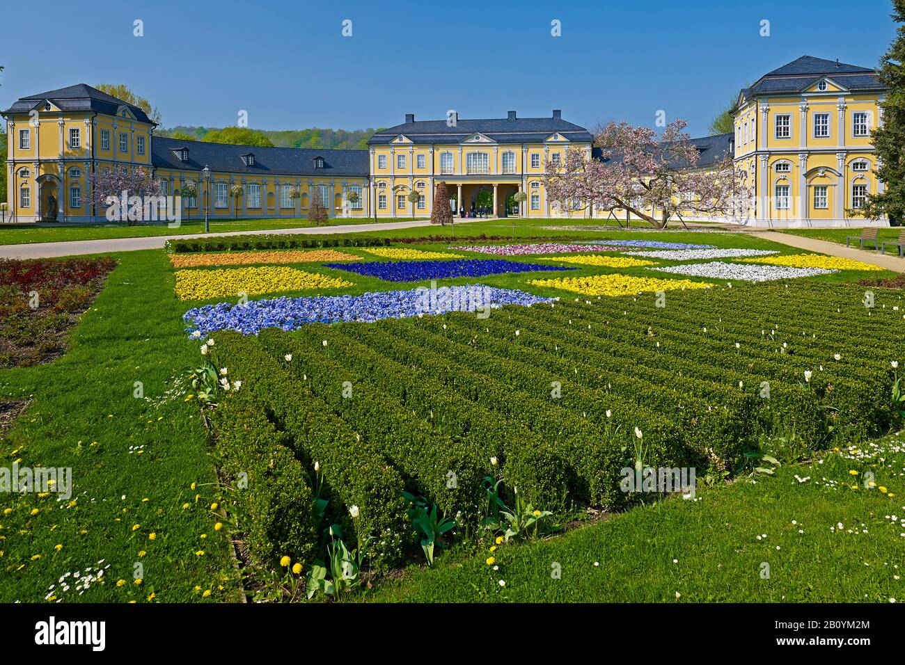 Orangerie con letto in moquette a Gera, Turingia, Germania, Foto Stock