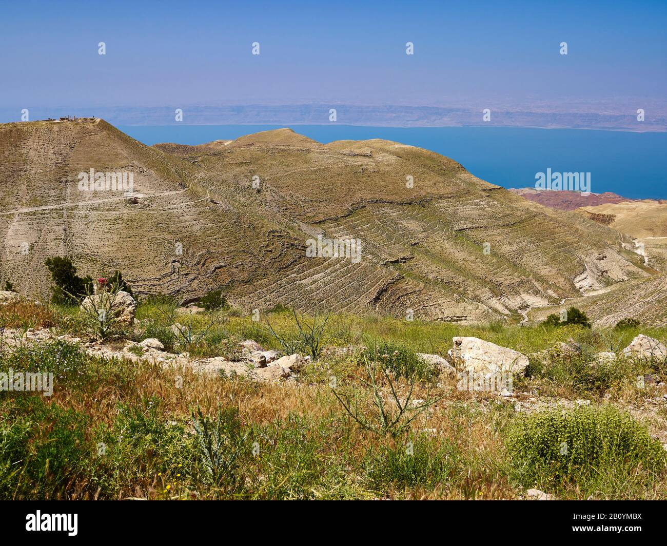 Fortezza Di Machauser, Palazzo Di Erode Ad Ain Zarqa, Provincia Di Madaba Sul Mar Morto, Giordania, Medio Oriente, Foto Stock