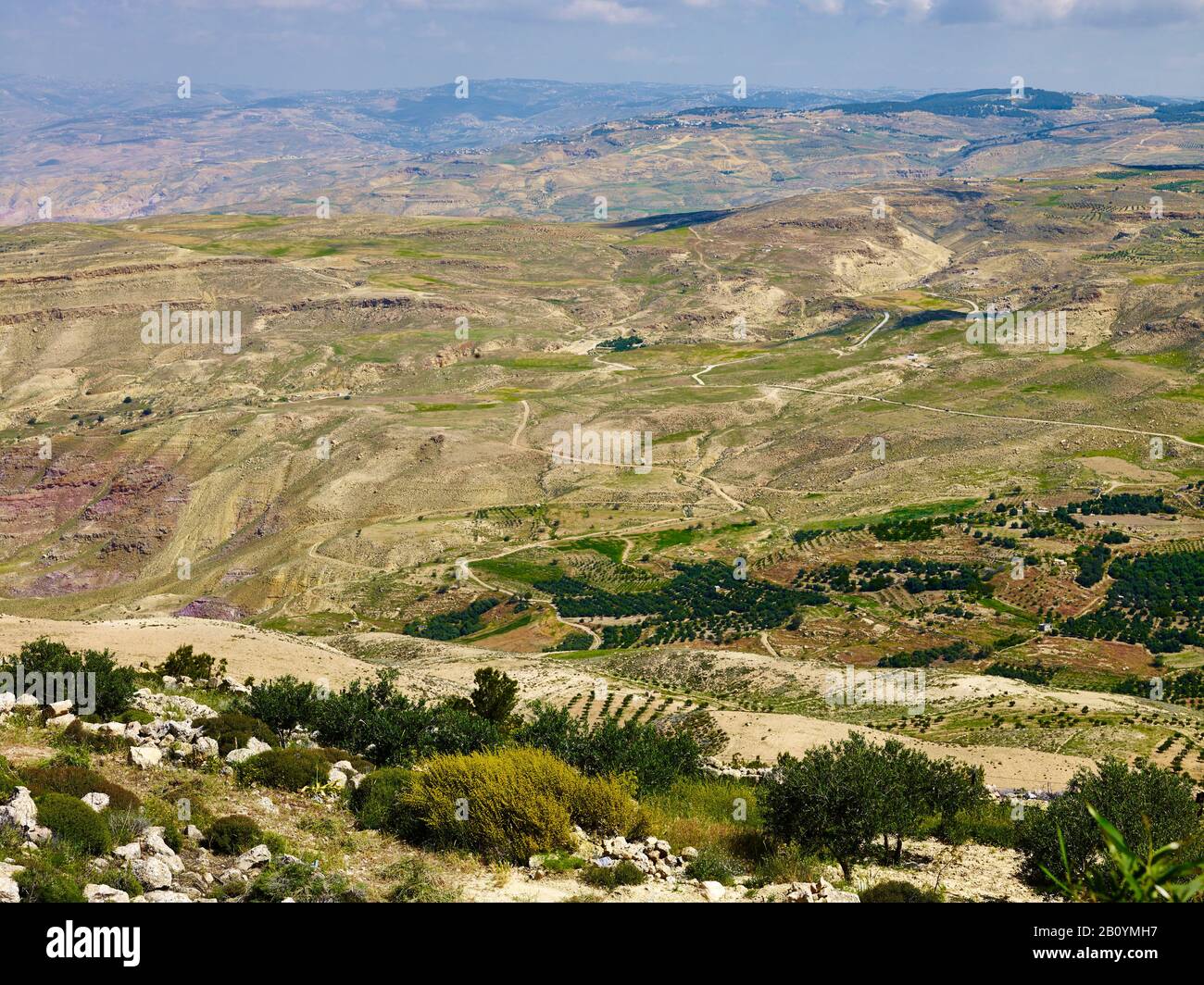 Paesaggio Sul Monte Nebo, Giordania, Medio Oriente, Foto Stock