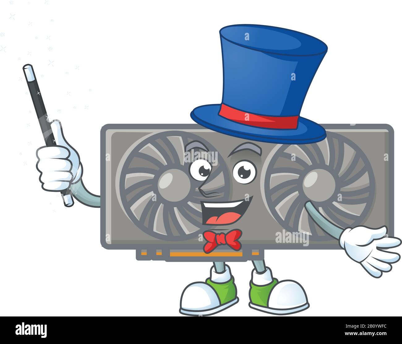 Un personaggio delle prestazioni della scheda VGA di gioco come un mago Illustrazione Vettoriale