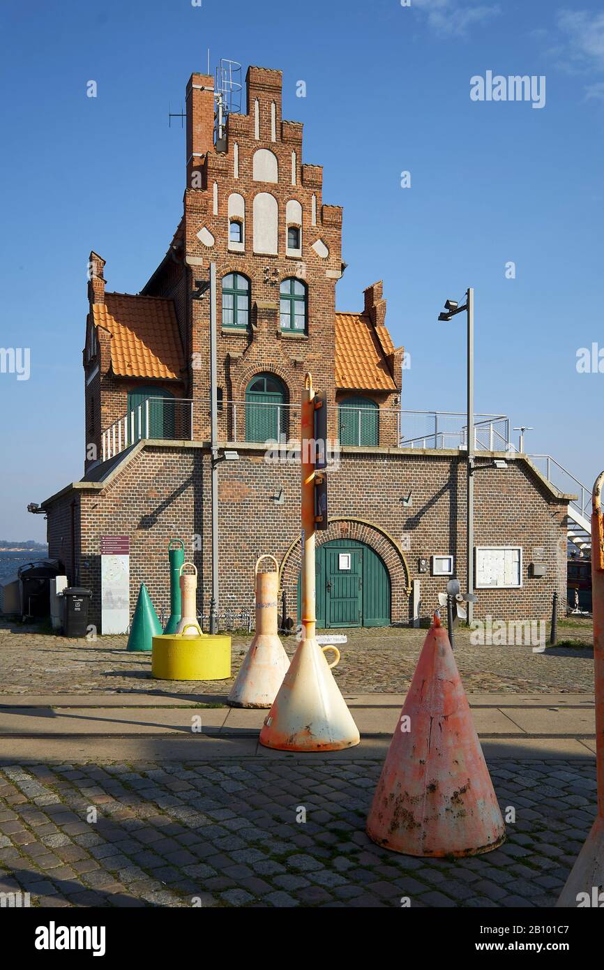 Torre pilota al porto di Stralsund, Mecklenburg-Pomerania occidentale, Germania Foto Stock