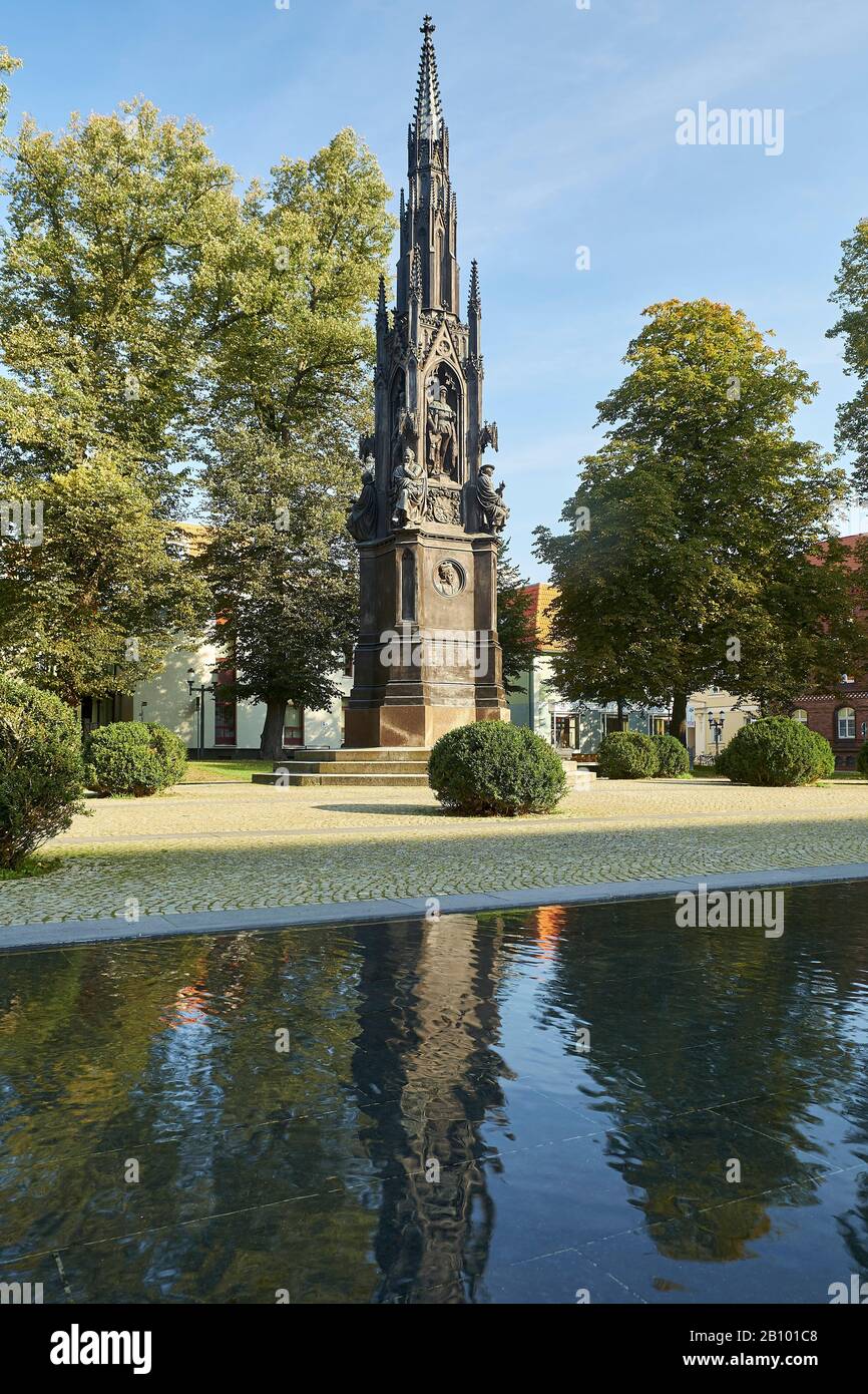 Monumento Rubenow a Rubenowplatz a Greifswald, Mecklenburg-Vorpommern, Germania Foto Stock