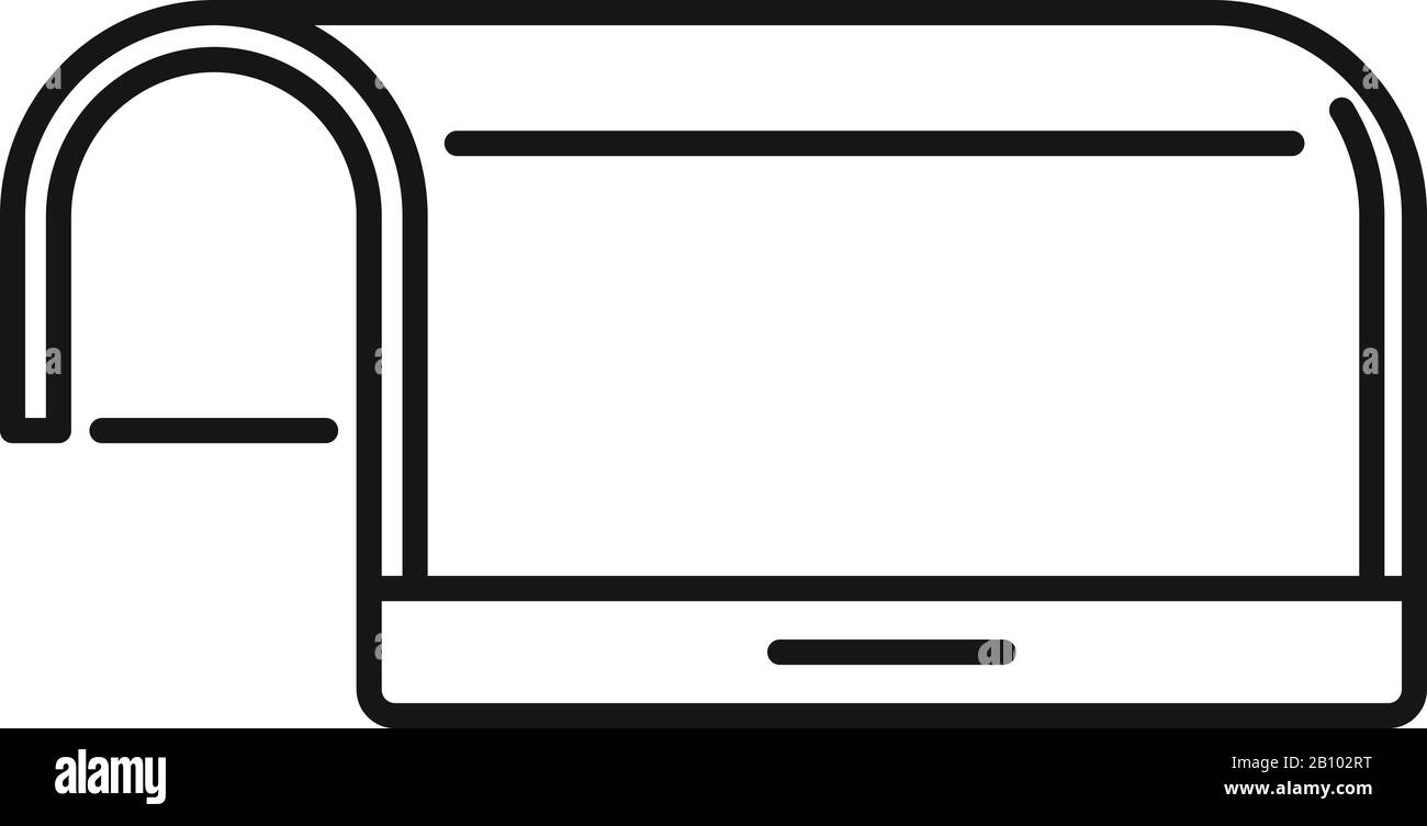 Icona dispositivo di visualizzazione flessibile. Delineare l'icona del vettore del dispositivo di visualizzazione flessibile per la progettazione Web isolata su sfondo bianco Illustrazione Vettoriale