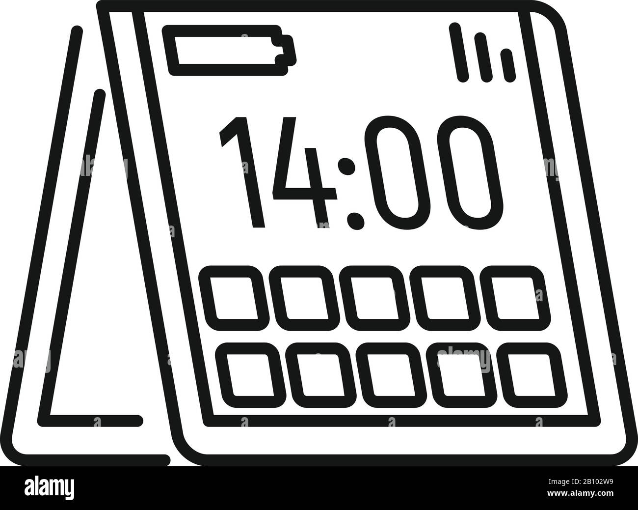 Icona del telefono cellulare pieghevole. Icona vettoriale del telefono cellulare pieghevole per il design del web isolato su sfondo bianco Illustrazione Vettoriale