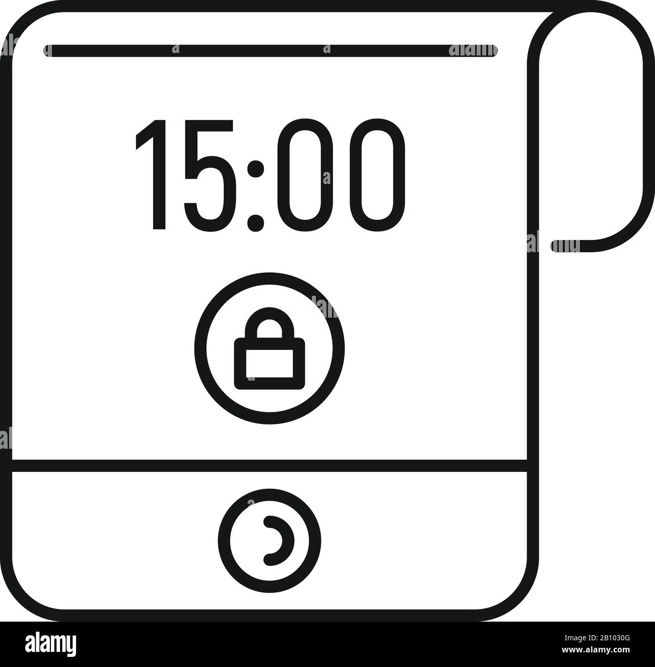 Icona di visualizzazione flessibile contemporanea. Contorno moderno flessibile display vettoriale icona per web design isolato su sfondo bianco Illustrazione Vettoriale