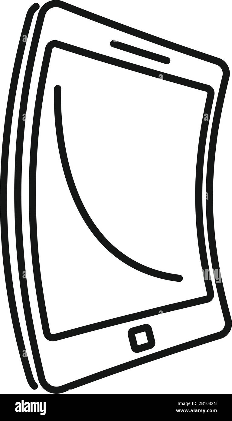 Icona del display elettronico flessibile. Icona vettoriale con display elettronico flessibile per la progettazione di siti Web isolati su sfondo bianco Illustrazione Vettoriale