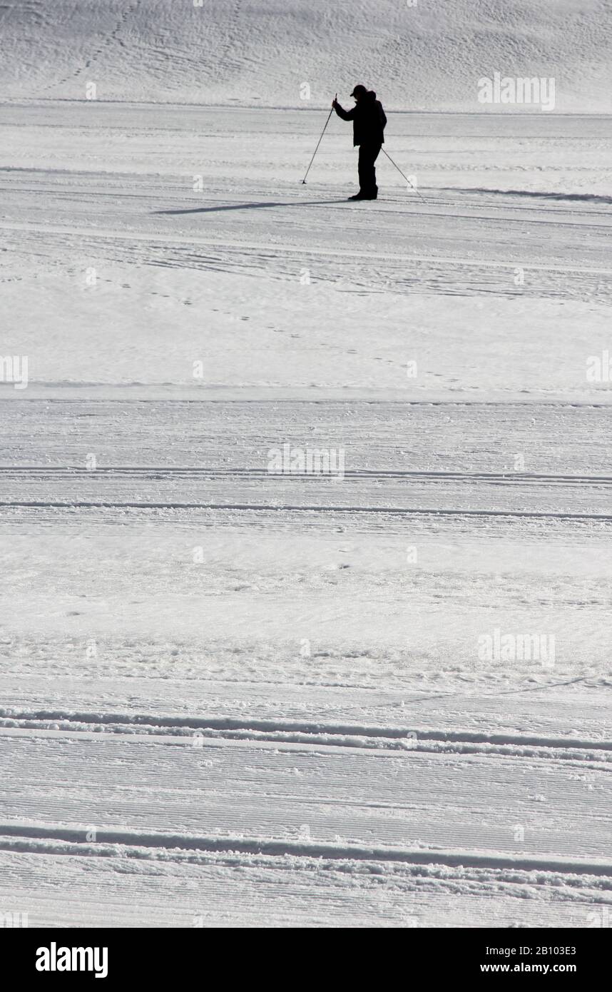 Vecchio sciatore Montgenèvre Francia Foto Stock