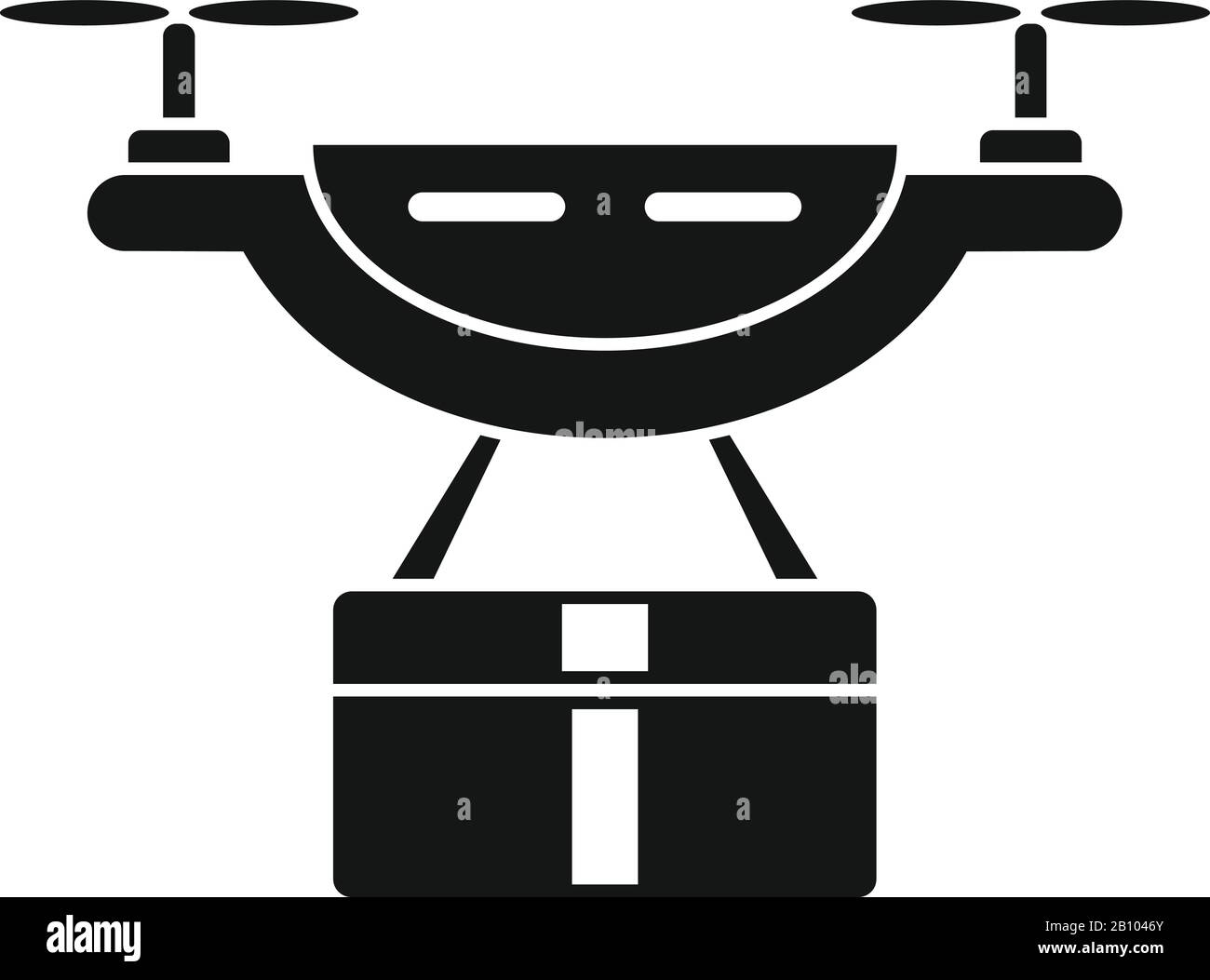 Icona consegna drone di sicurezza. Semplice illustrazione dell'icona del vettore di consegna dei droni di sicurezza per la progettazione Web isolata su sfondo bianco Illustrazione Vettoriale