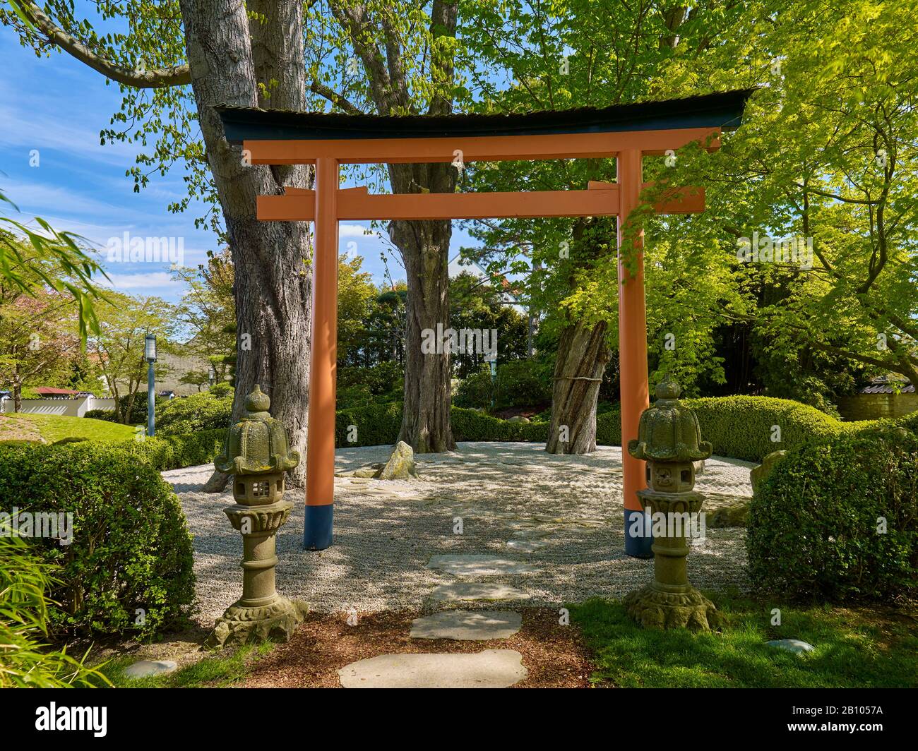 Giardino giapponese a Bad Langensalza, Turingia, Germania Foto Stock