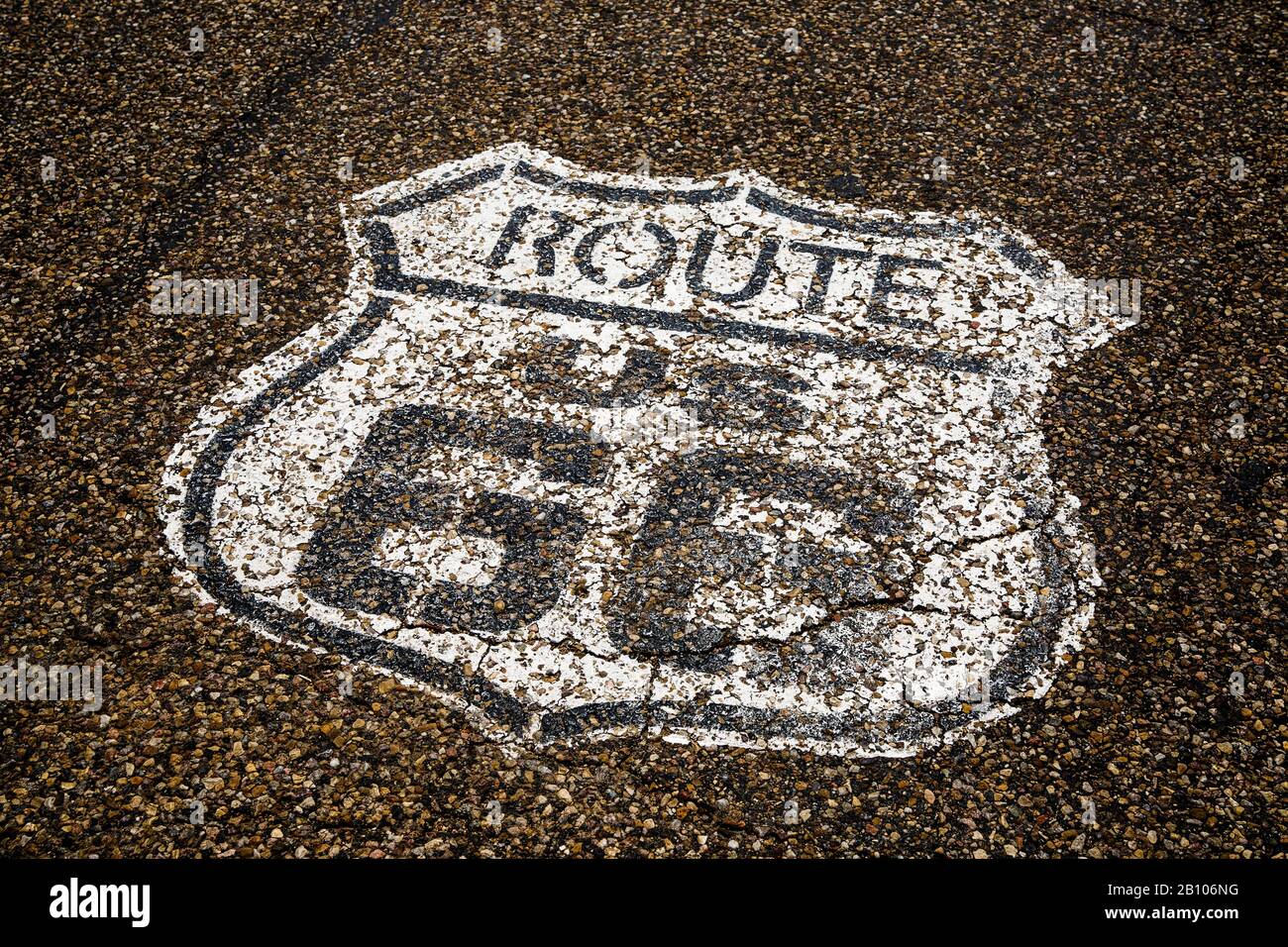 Punto intermedio, la Storica Route 66, Texas, Stati Uniti d'America Foto Stock