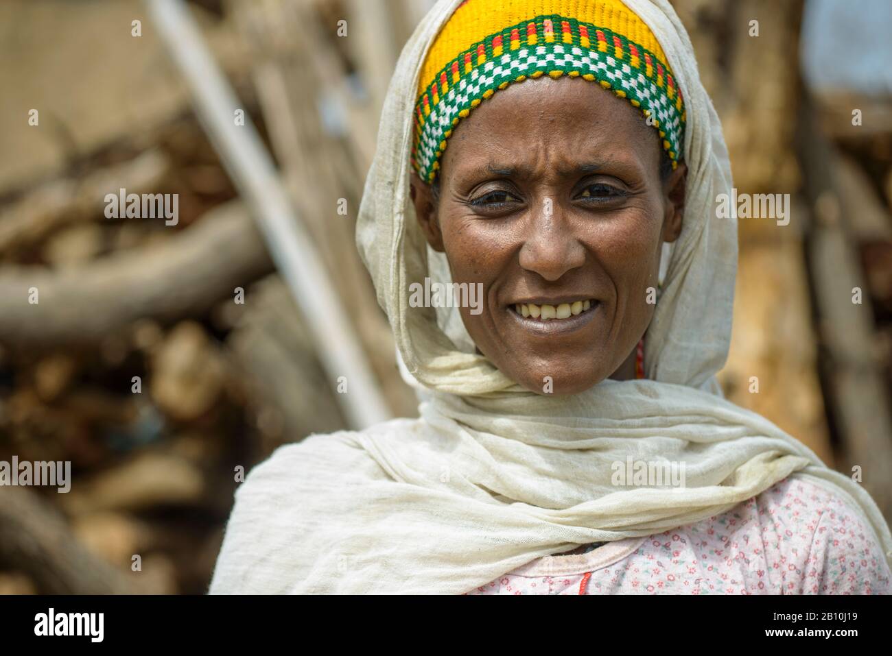 Donna etiopica dai villaggi highland vicino Metemma in Etiopia settentrionale Foto Stock