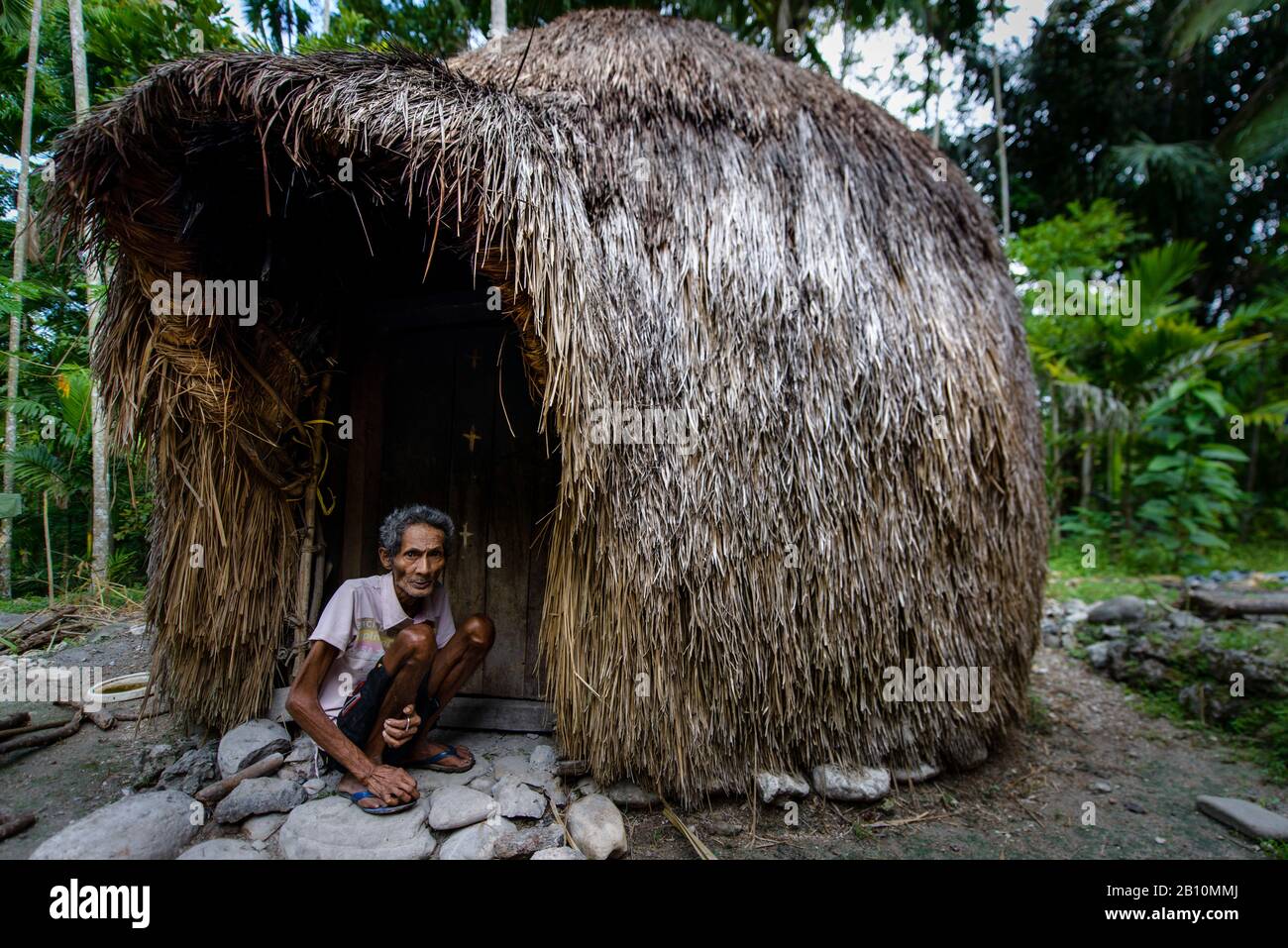 Ume Kebubu, la tipica capanna di Timor Ovest, Indonesia Foto Stock