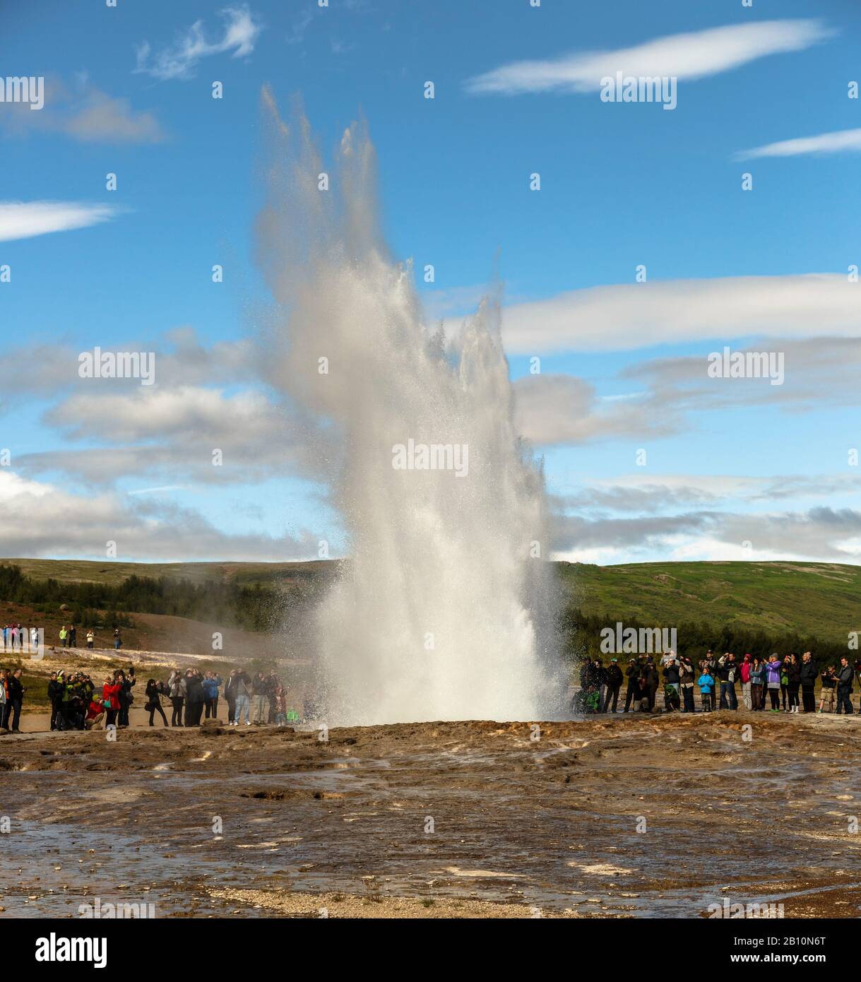 Strokkur Geyser, Islanda Foto Stock