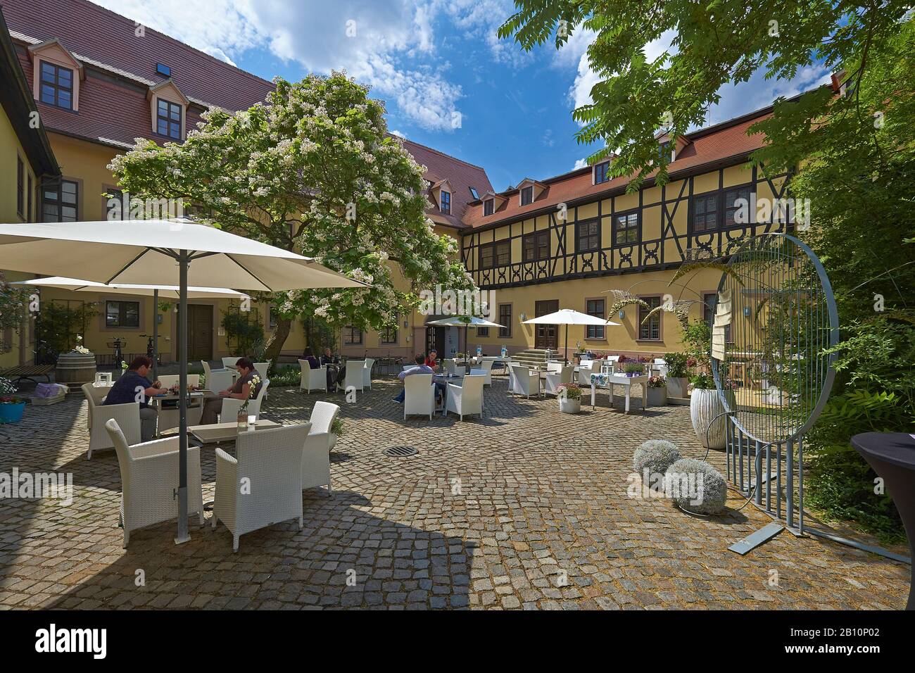 Cortile della casa Handel a Halle / Saale, Sassonia-Anhalt, Germania Foto Stock