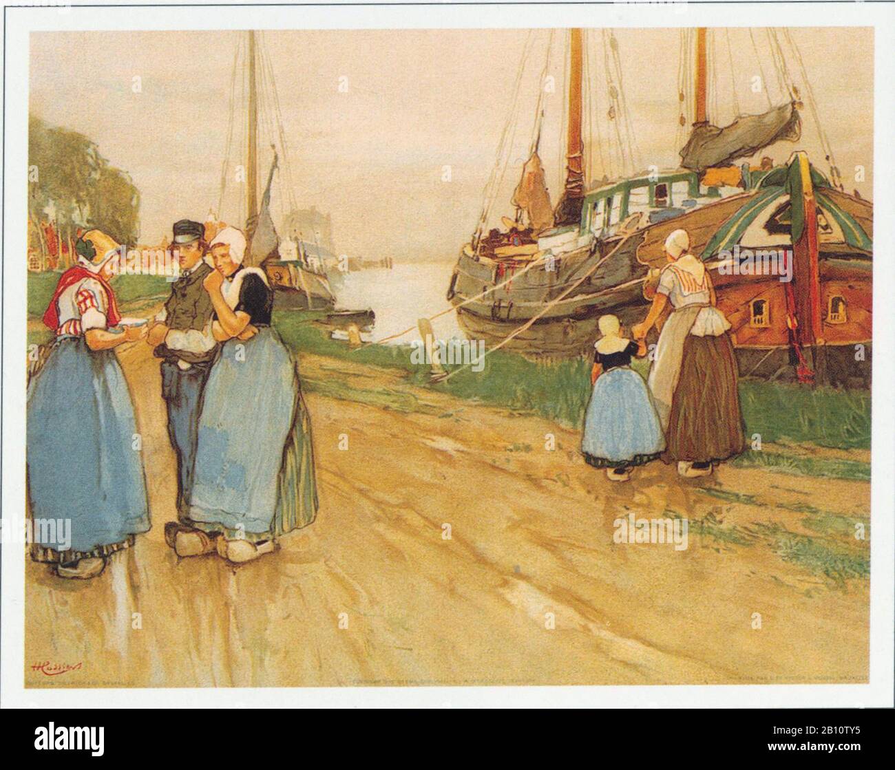 Binnenvaartschip - Illustrazione Di Henri Cassiers (1858 - 1944) Foto Stock