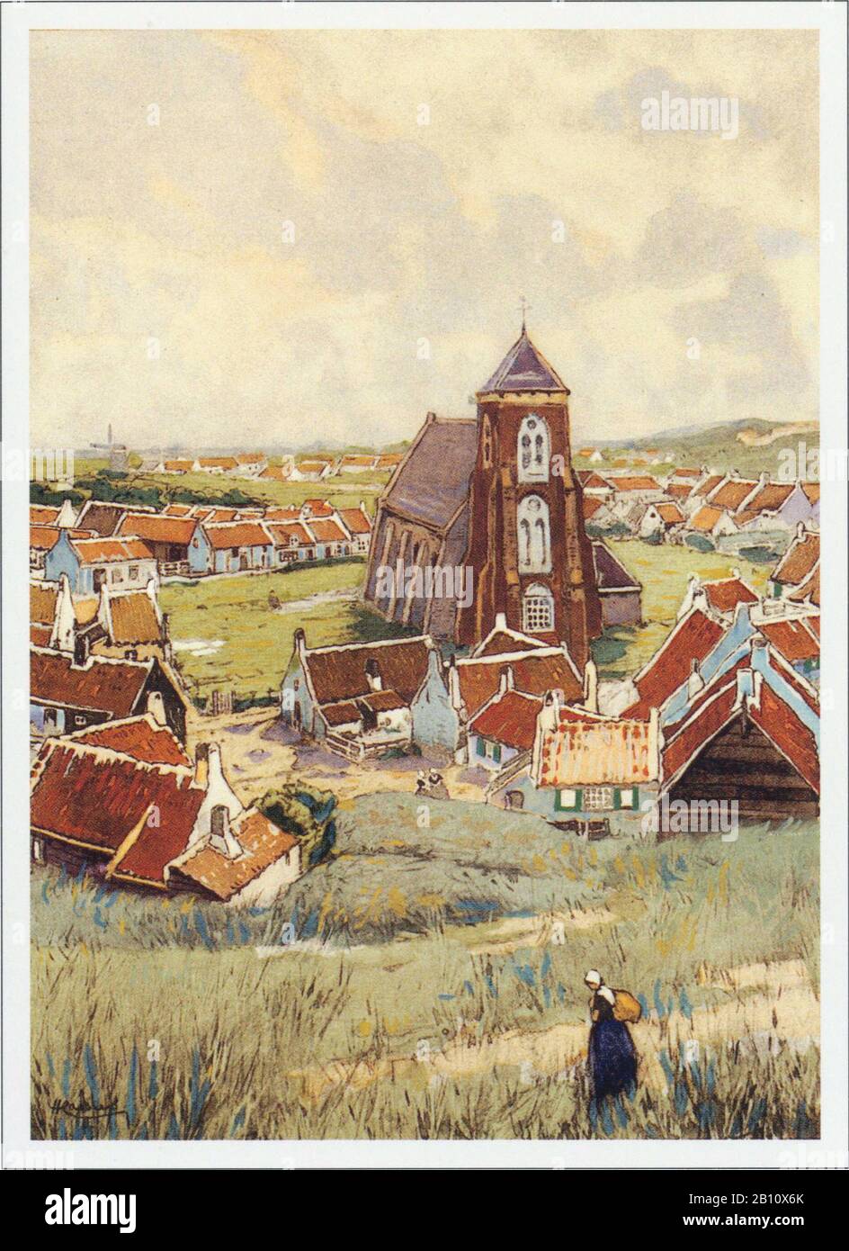 Zoutelande a - Illustrazione di Henri Cassiers (1858 - 1944) Foto Stock