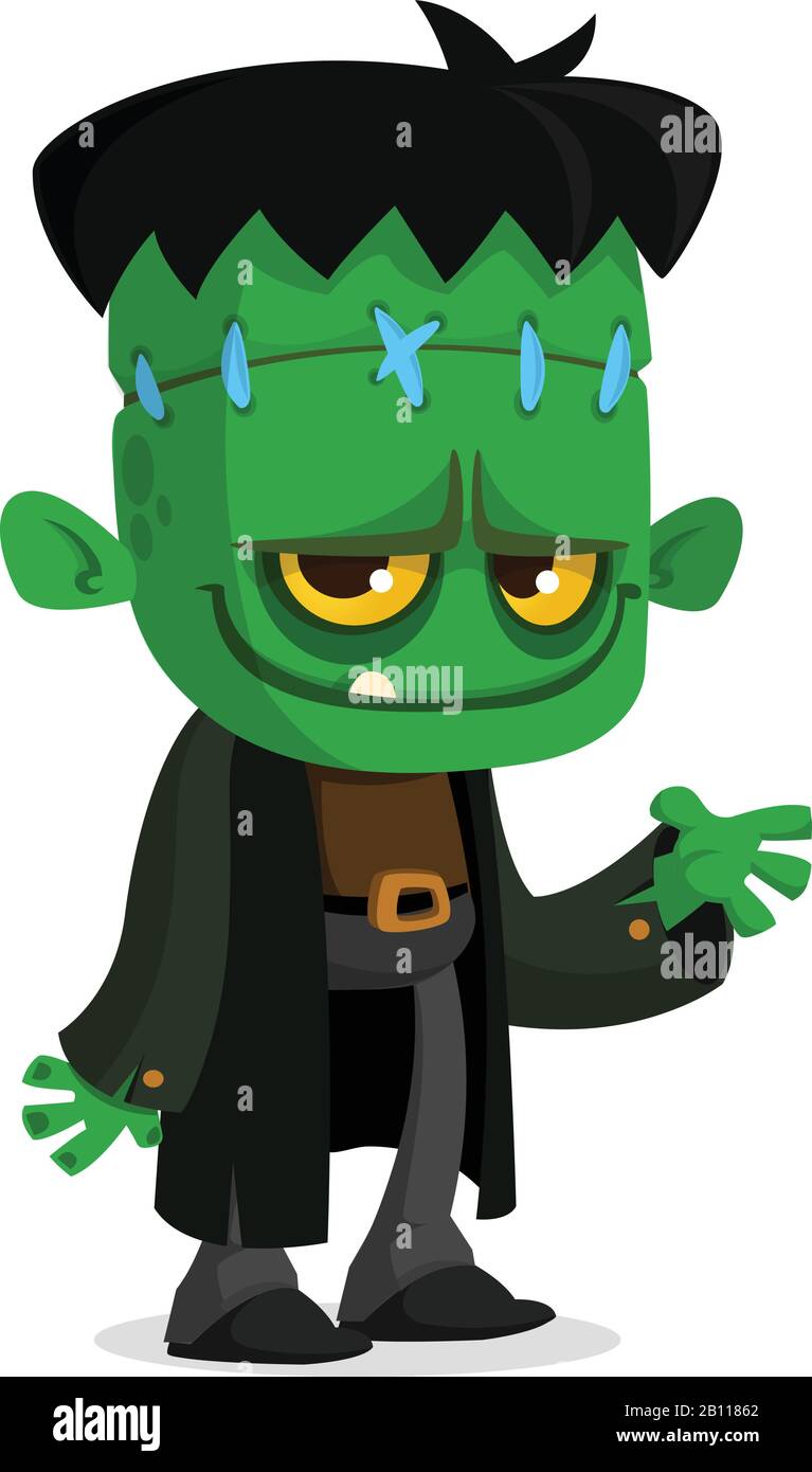 Halloween Cartoon monster character.Mascot di vettore mostro verde  personaggio punta mano Immagine e Vettoriale - Alamy