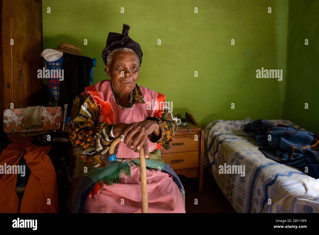 Donna Basotho, Lesotho, Africa Foto Stock