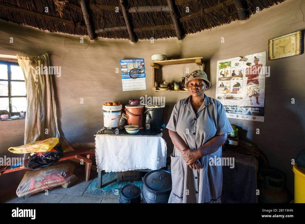 Donna Basotho, Lesotho, Africa Foto Stock