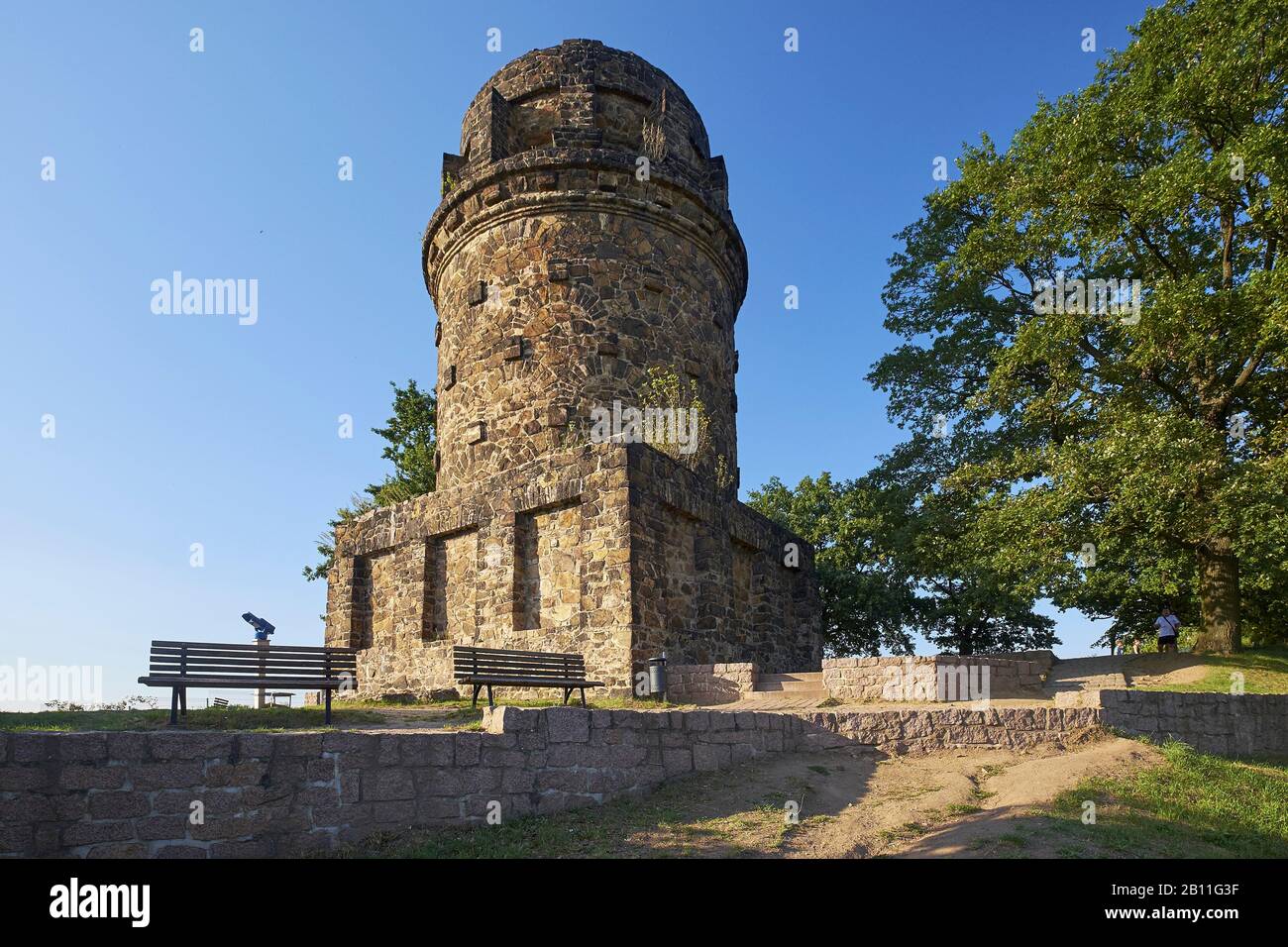 Bismarck Tower presso lo Spitzhaus a Dresda Radebeul, Sassonia, Germania Foto Stock