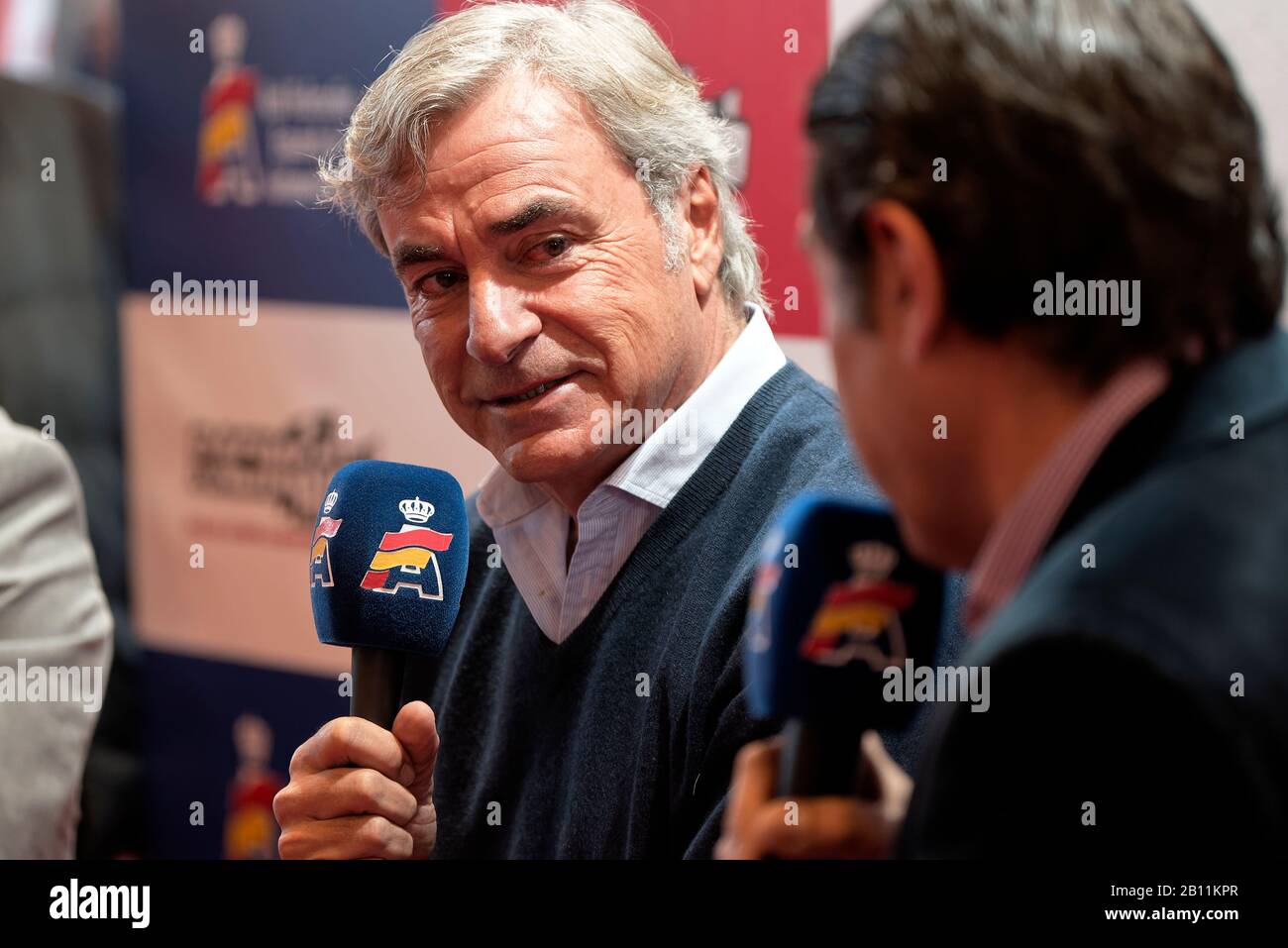 Madrid, Spagna. 22th Feb, 2020. Tributo al pilota di rally Carlos Sainz, nella foto, allo stand della Royal Spanish Automobile Federation. Recinto Ferial Casa De Campo, Madrid, Spagna. Credito: Enriquepsans / Alamy Live News Foto Stock