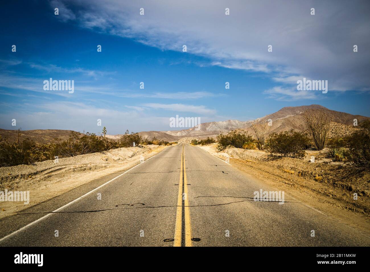 Autostrada CA-78, Anza-Borrego Desert State Park, California, Stati Uniti d'America Foto Stock