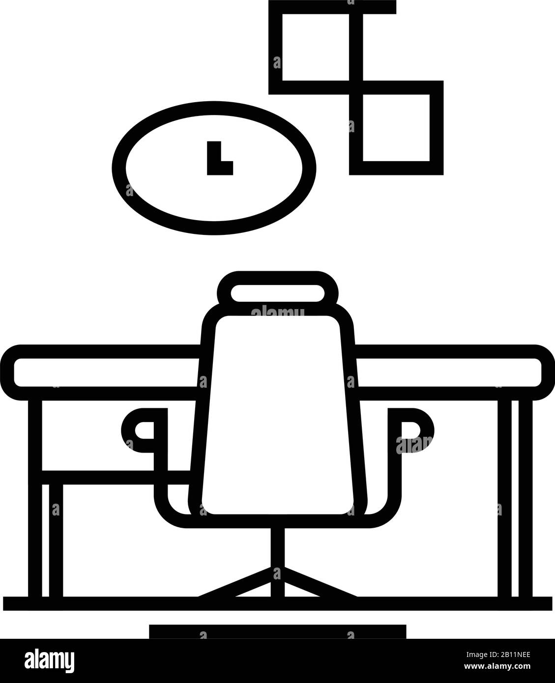 Icona della linea di visualizzazione dell'armadio, simbolo concettuale, illustrazione del vettore di contorno, simbolo lineare. Illustrazione Vettoriale
