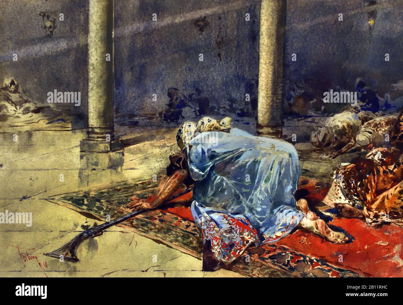 La preghiera araba 1868 del pittore spagnolo Marià Fortuny o Mariano Fortuny 1838-1878 arabo, musulmano, islamico, Foto Stock