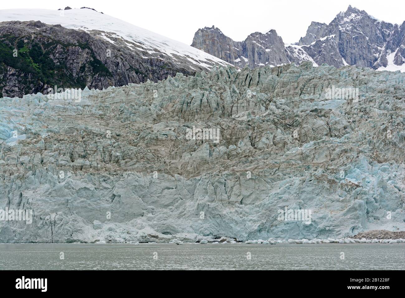 Fronte di ghiaccio del ghiacciaio Pia in Tierra del Fuego in Cile Foto Stock
