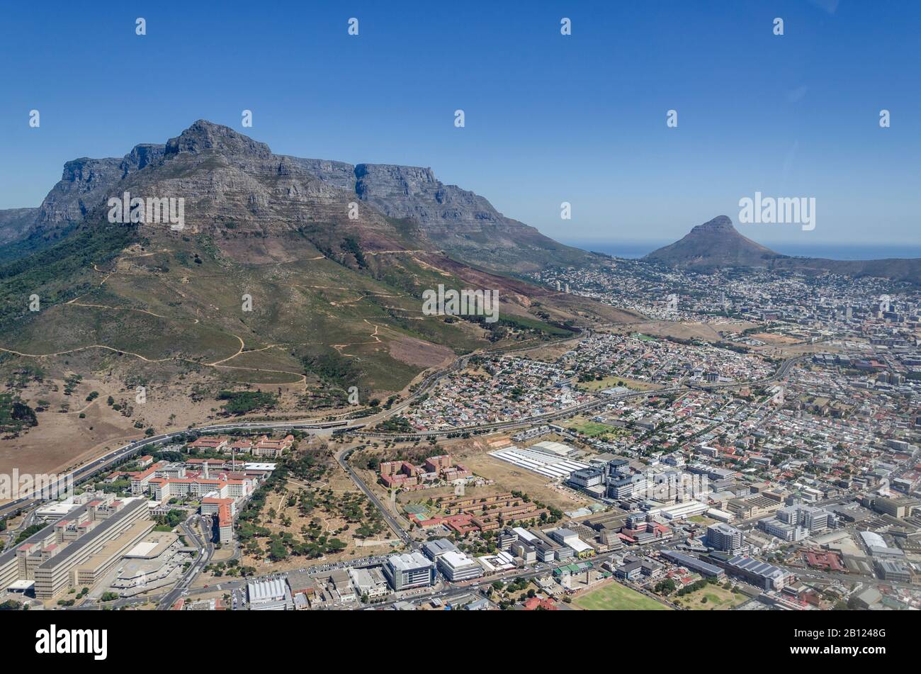 Vista aerea, vista su Città del Capo, Capo Occidentale, Sud Africa, Africa Foto Stock
