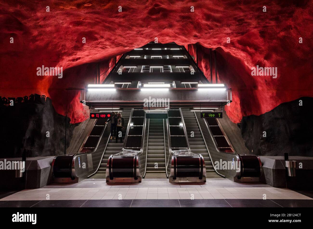 Solna Centrum, la stazione della metropolitana di Stoccolma, Svezia Foto Stock