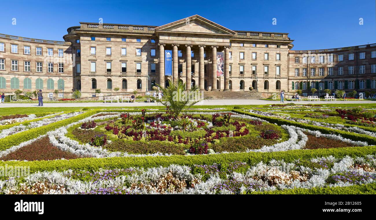 Confina con lo Schloss Wilhelmshöhe nel Bergpark Wilhelmshöhe, Kassel, Assia, Germania Foto Stock