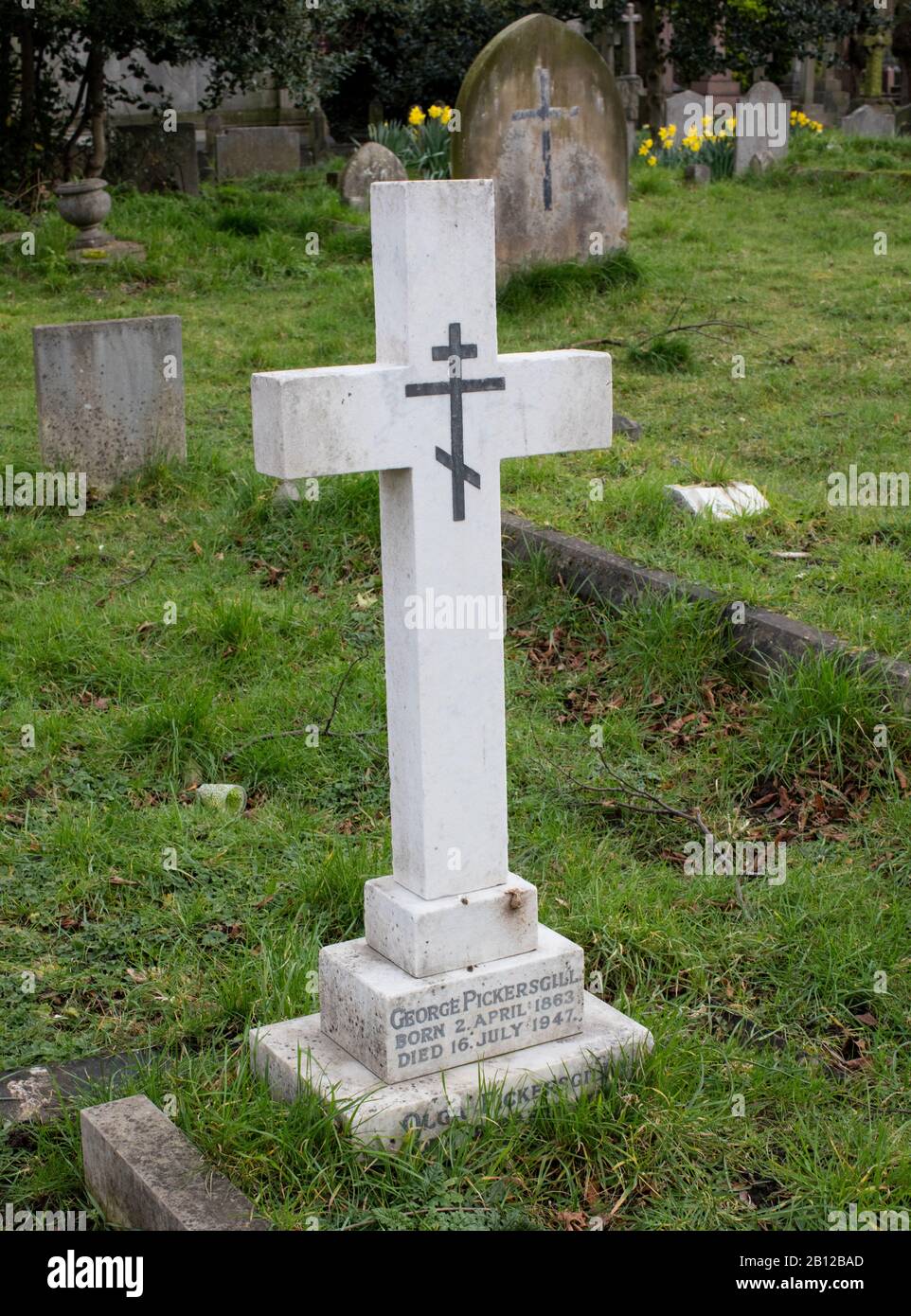 Cimitero di Brompton, Old Brompton Road, Kensington, Londra, SW10; uno dei "magnifici sette" cimiteri di Londra, è proprietà della Corona di 16 ettari. Foto Stock