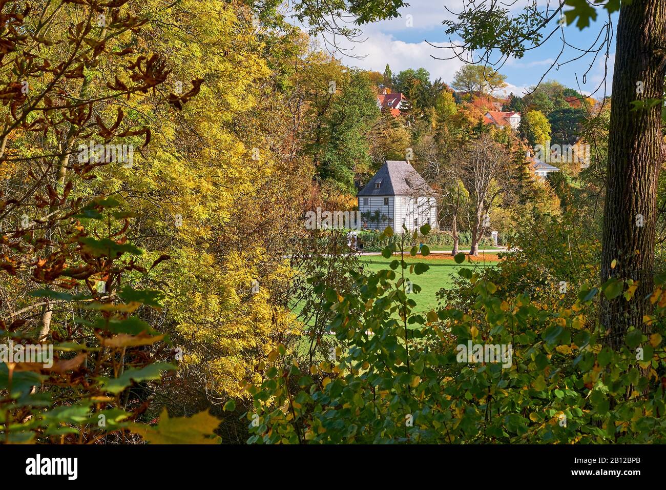 Goethe garden house nel parco all'ILM, Weimar, Turingia, Germania Foto Stock