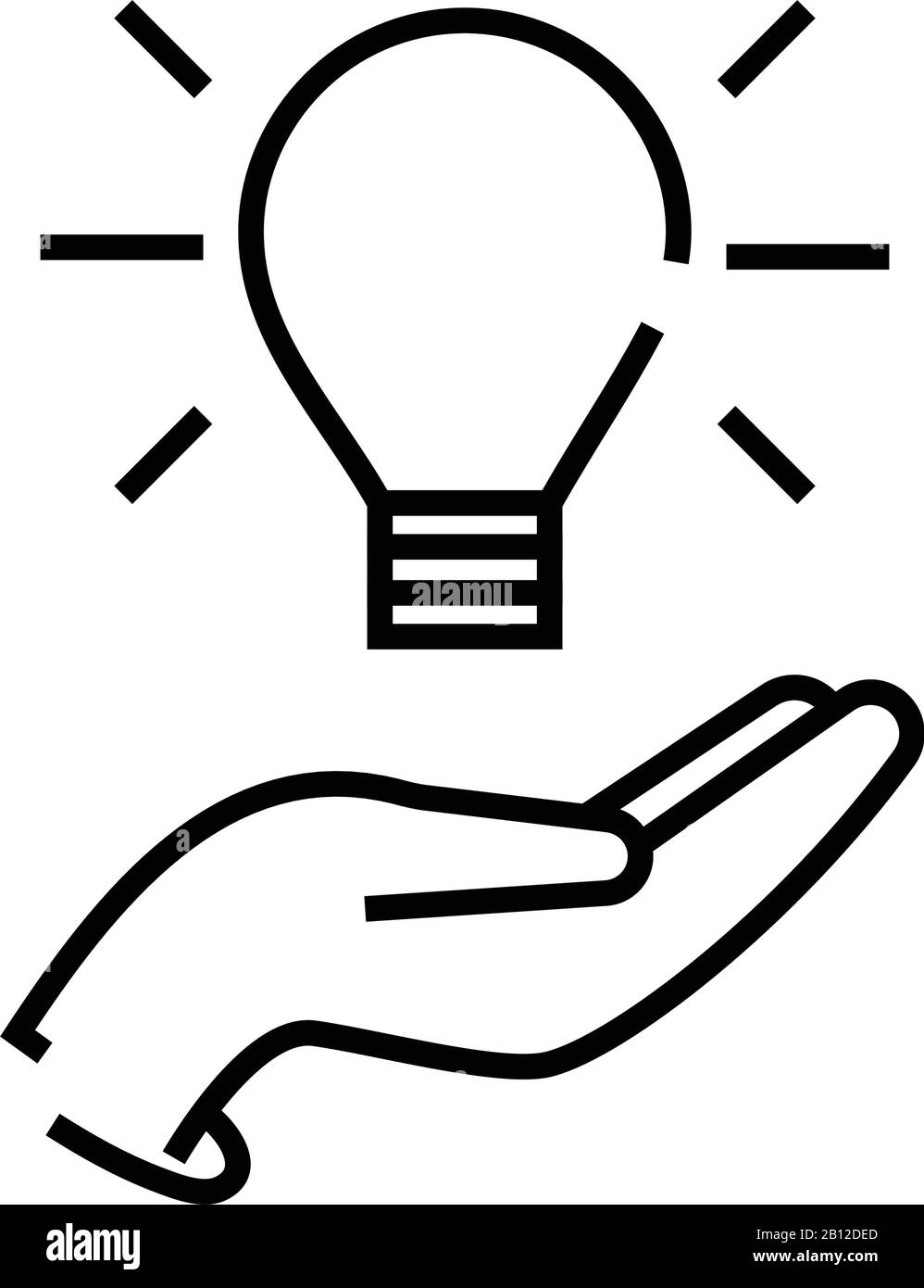 Portando l'icona della linea di luce, il segno concettuale, l'illustrazione del vettore di contorno, il simbolo lineare. Illustrazione Vettoriale