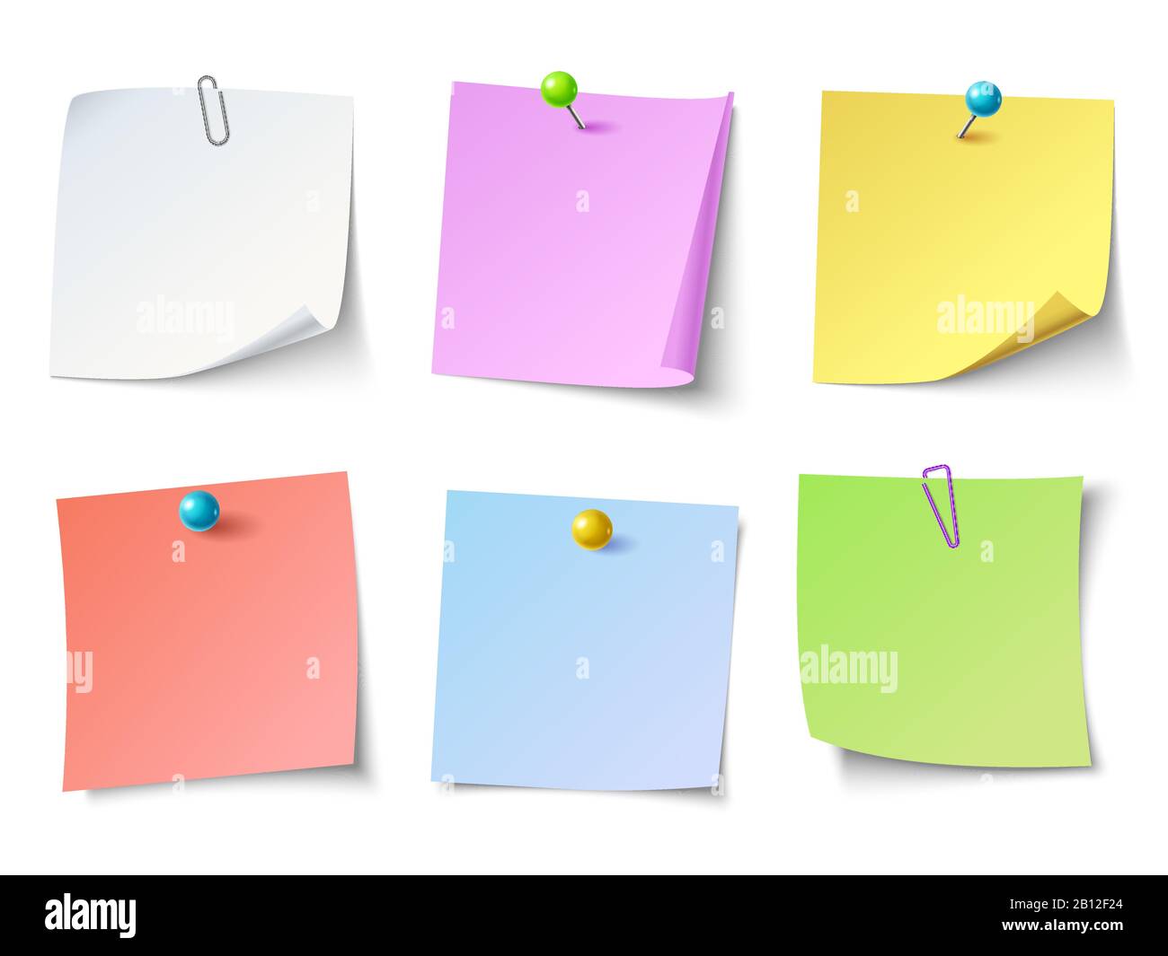 Note cartacee. Set di adesivi vettoriali per la visualizzazione dall'alto Illustrazione Vettoriale Note cartacee. Set di adesivi vettoriali per la visualizzazione dall'alto Illustrazione Vettoriale