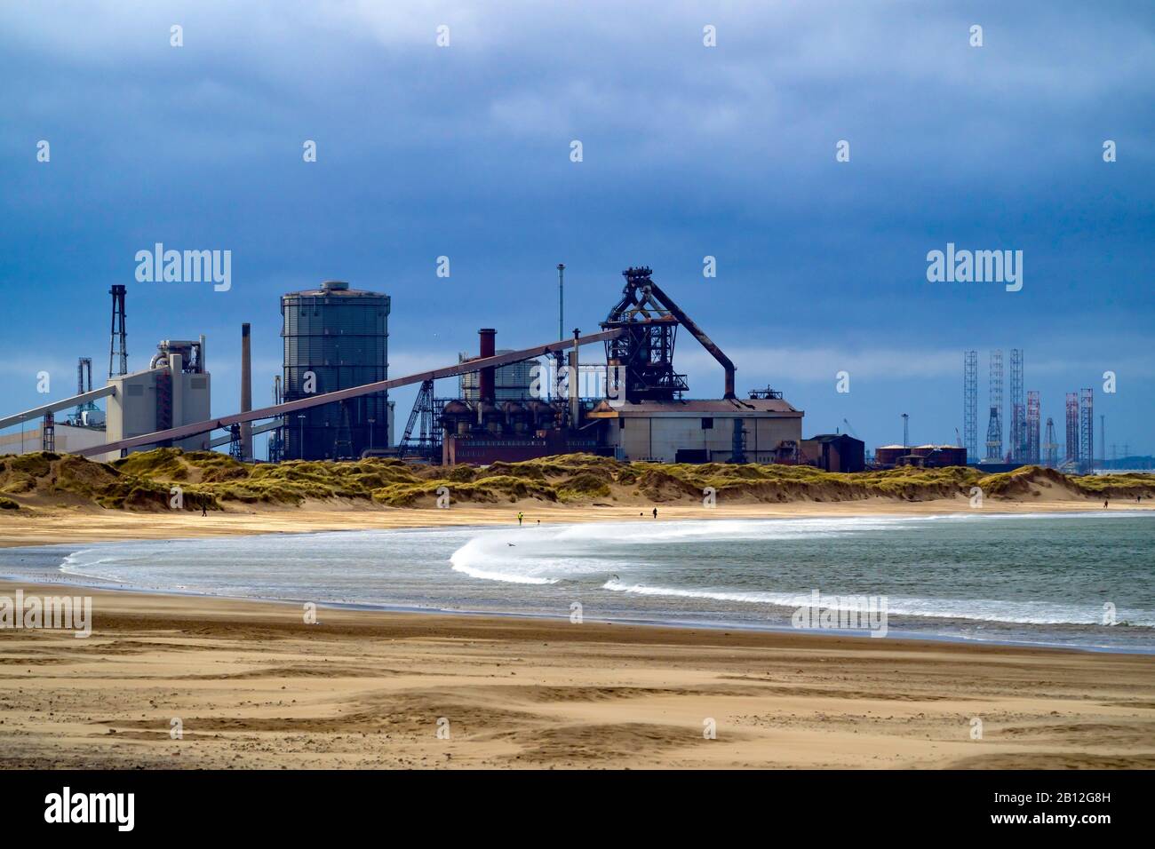 L'ex SSI Steelworks a Redcar è chiuso dal 2015, assunto dalla South Tees Development Corporation quando si raggiungerà un accordo, sarà risviluppato Foto Stock