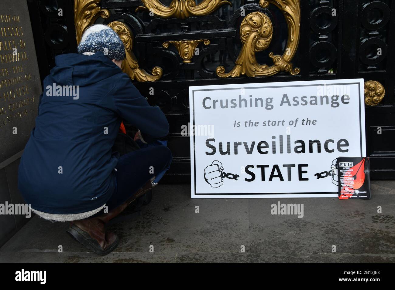 Londra, Regno Unito. 22nd Feb 2020. Centinaia Di Proteste contro Julian Assange Extradition Free speech non è Un Crimine, il 22th Feb 2020 a Londra, UK Credit: Picture Capital/Alamy Live News Foto Stock