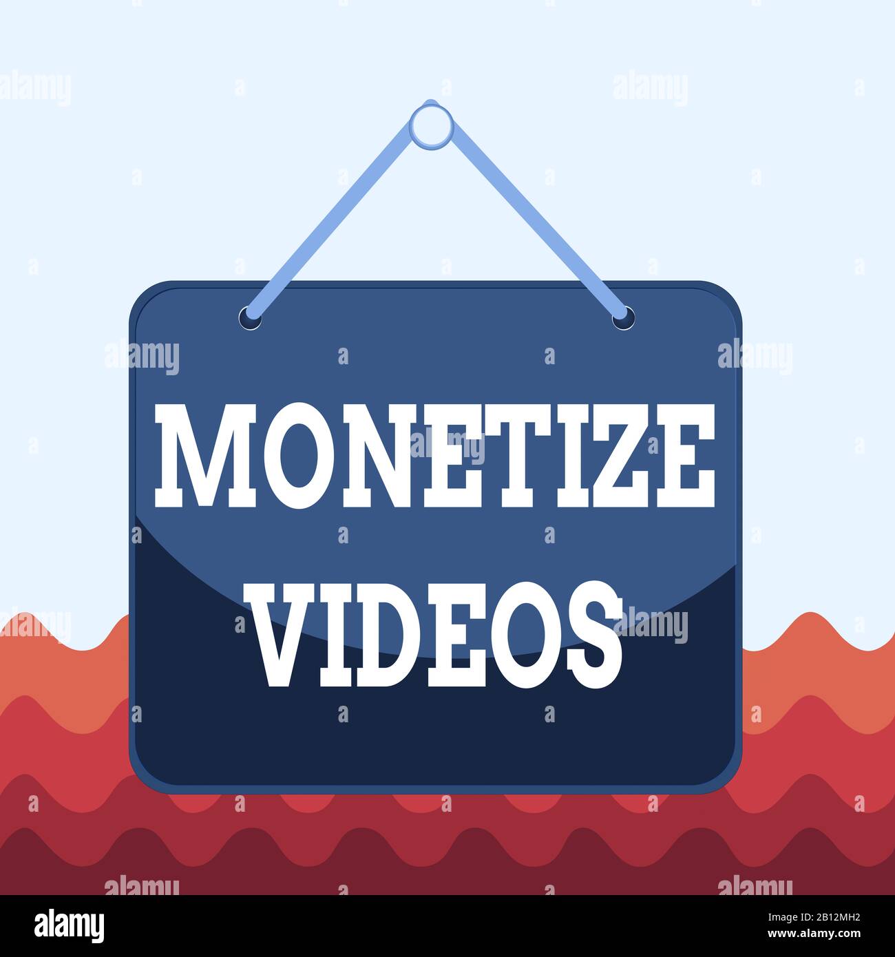 Scrittura a mano concettuale che mostra i video Monetize. Concetto significa processo di accumulo di denaro dai tuoi video YouTube caricati promemoria promemoria promemoria promemoria promemoria tabellone vuoto Foto Stock