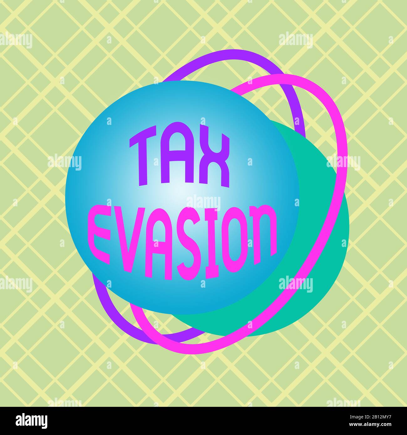 Nota scritta che mostra l'evasione fiscale. Concetto di business per il mancato pagamento o la deliberata sottopagamento di tasse Modello Asimmetrico oggetto o Foto Stock