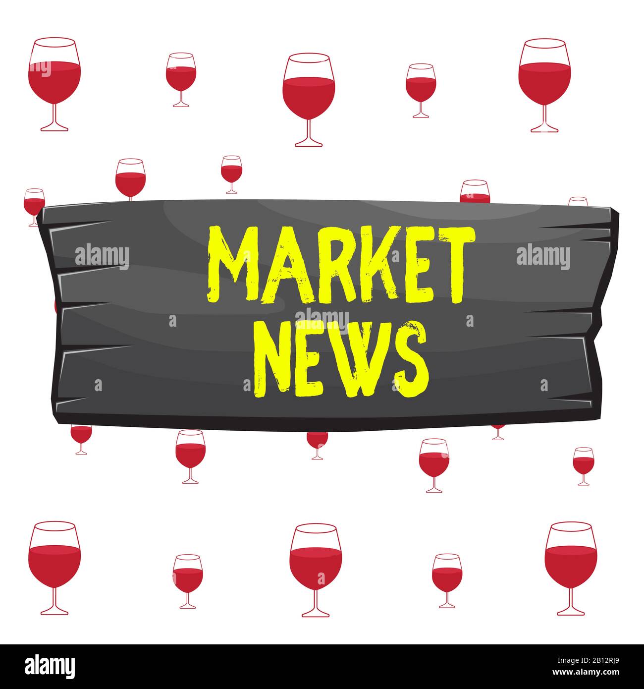 Segno di testo che mostra Market News. Foto di affari che mostra il rapporto commerciale aggiornamento di mercato Corporate Insight Plank scheda in legno recta vuota Foto Stock