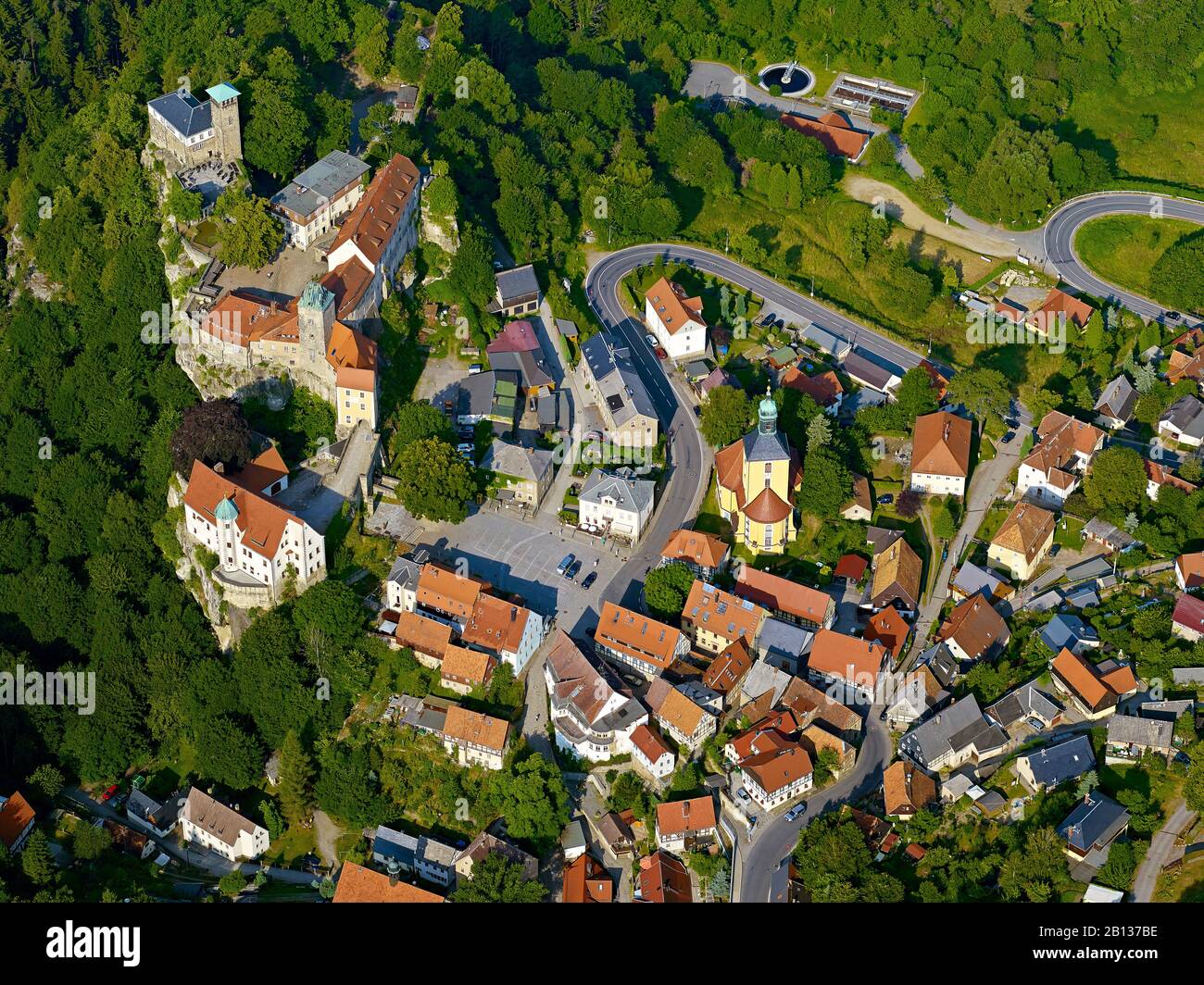 Hohnstein Castle And Town,Sächsische Schweiz-Osterzgebirge,Sassonia,Germania Foto Stock