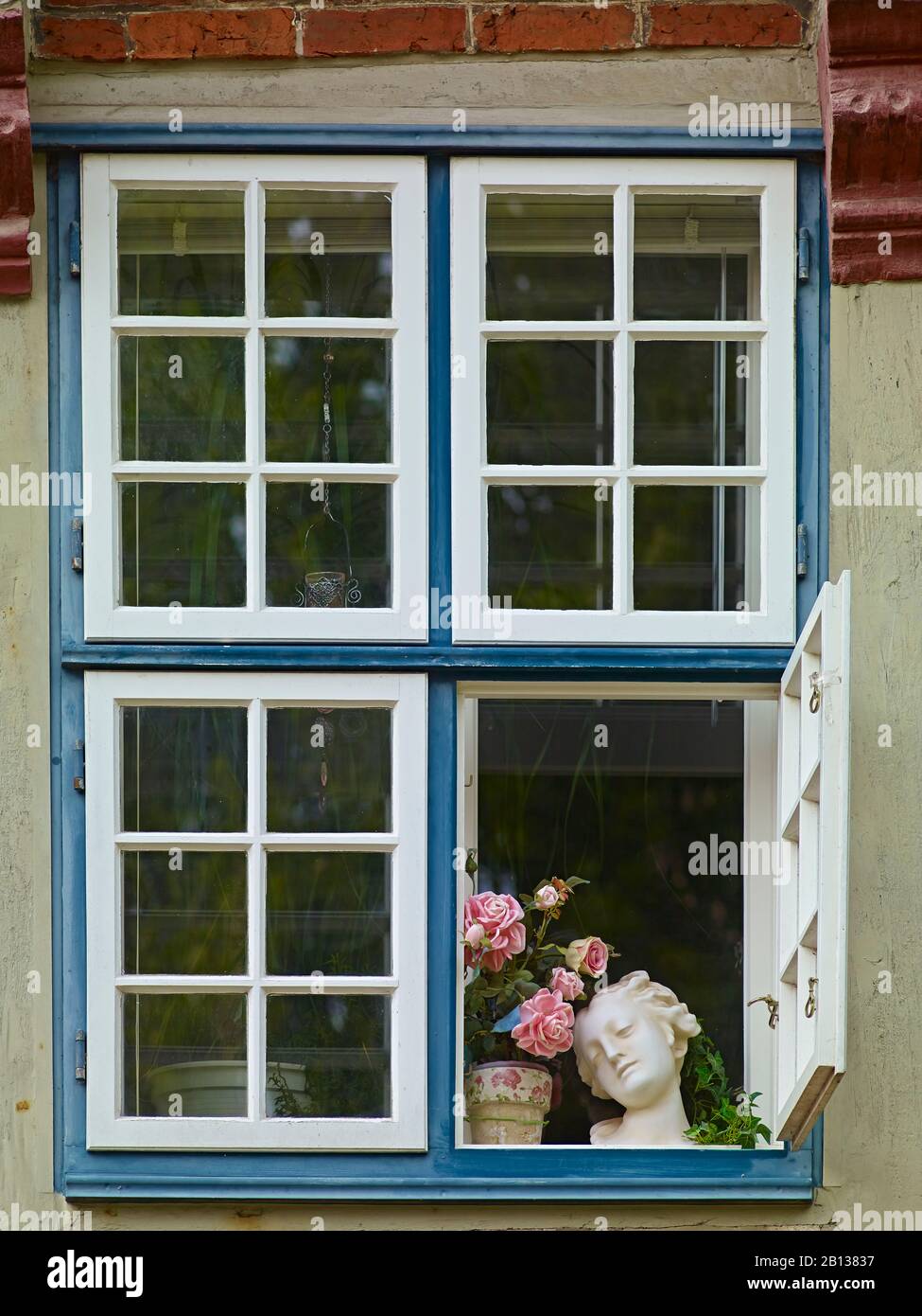 Finestra Nel Nordseebad Otterndorf, Land Hadeln, Bassa Sassonia, Germania Foto Stock