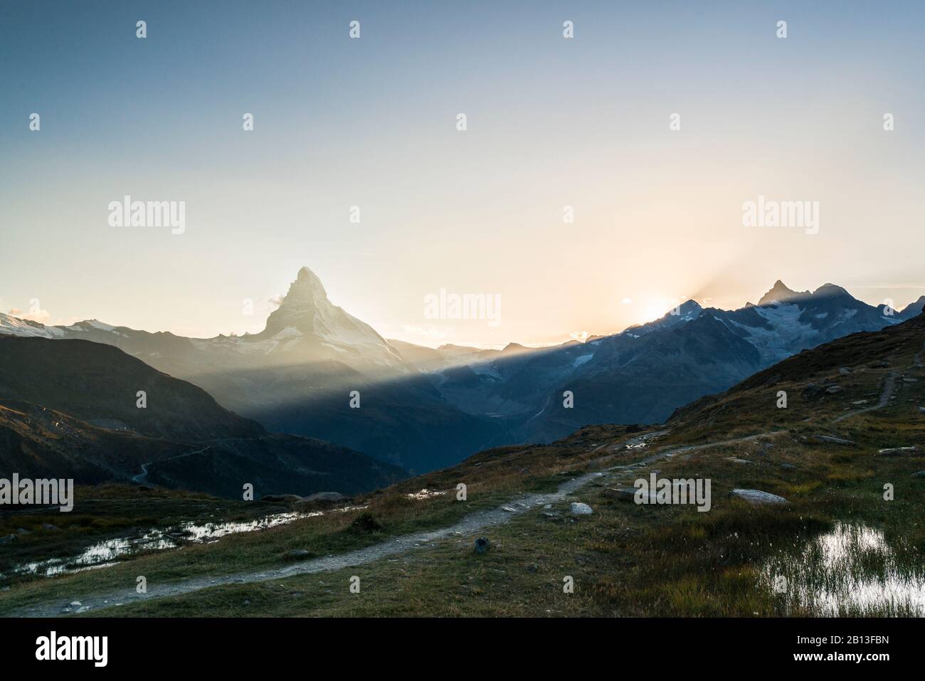 Il Cervino al tramonto, Svizzera Foto Stock