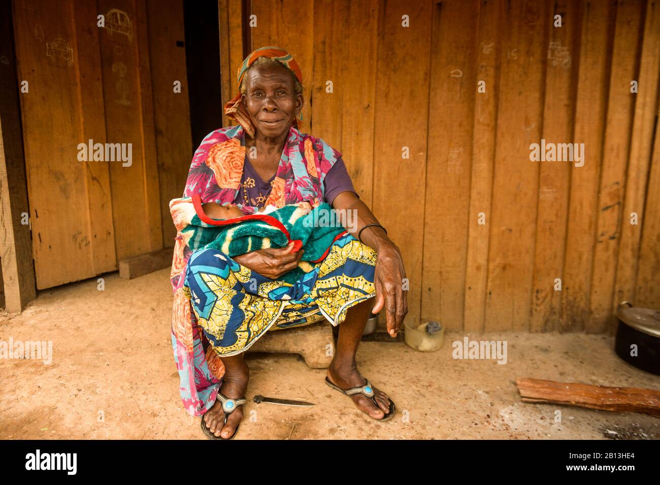 Campo profughi dell'UNHCR per i Fulani, rifugiati di guerra civile provenienti dalla Repubblica Centrafricana, Camerun, Africa Foto Stock