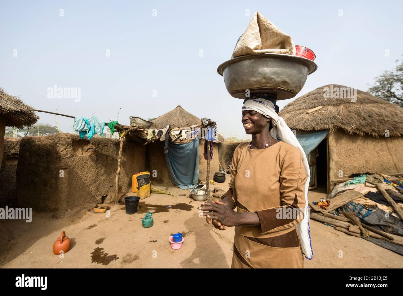La vita nei villaggi del nord del Togo Foto Stock
