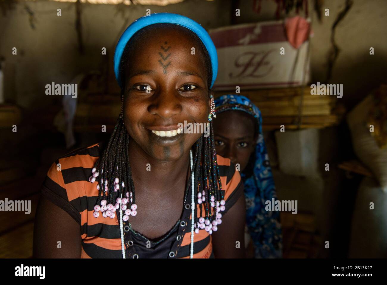 La vita rurale in un villaggio Fulani del Sahel nel nordest del Burkina Faso Foto Stock