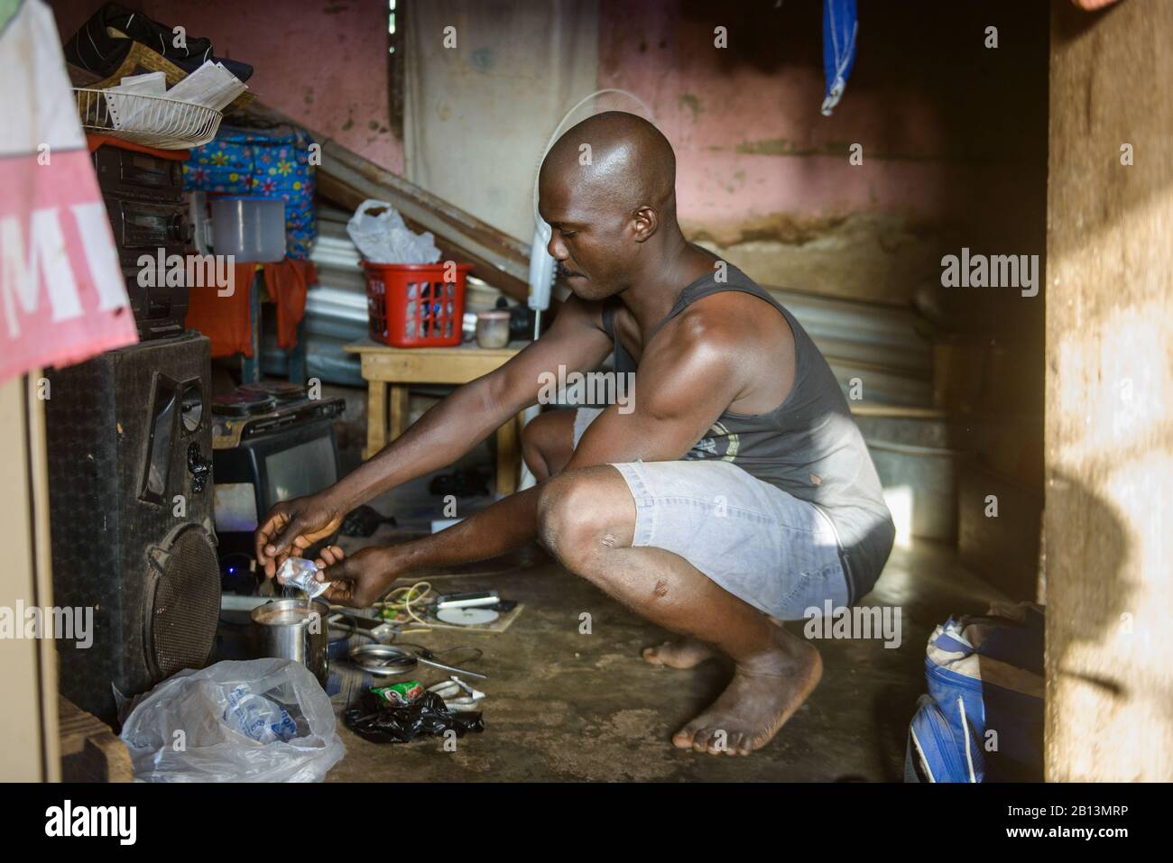 La vita quotidiana in Ghana centrale Foto Stock