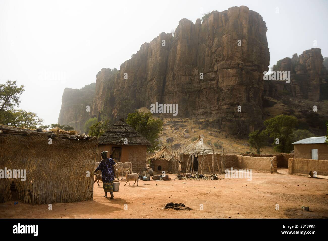La vita del villaggio nelle zone rurali del Mali, Foto Stock